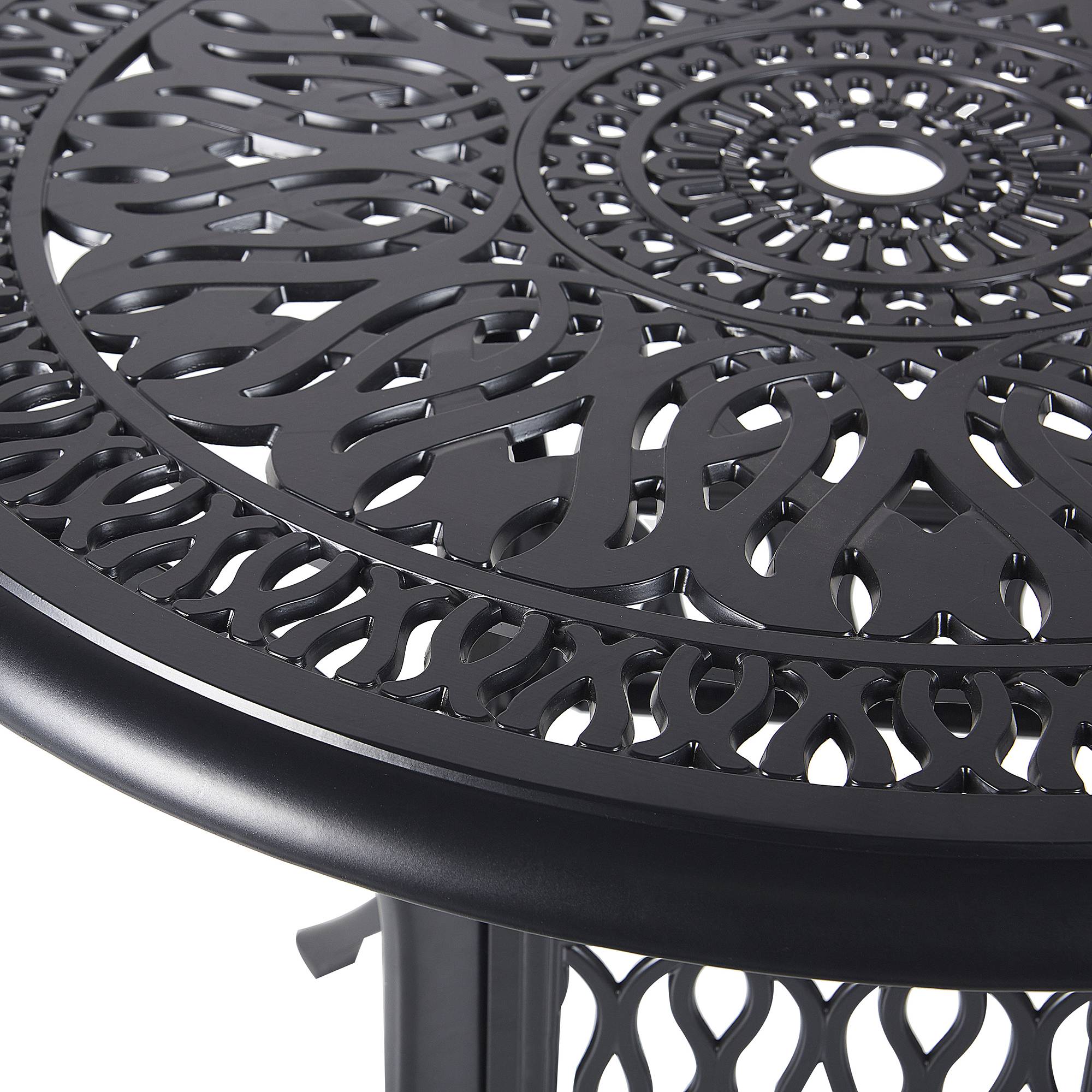 Table ronde, 4 Personnes Aluminium Noir ANCONA - Beliani - Image 3