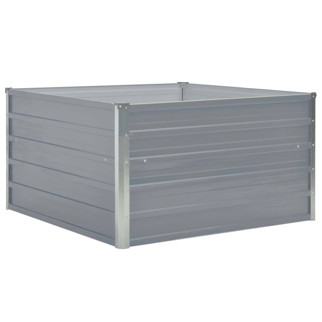 Helloshop26 - Jardinière 100 x 100 x 45 cm acier galvanisé gris - Image 1