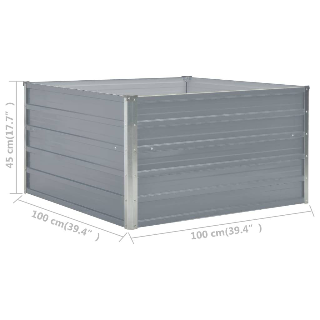 Helloshop26 - Jardinière 100 x 100 x 45 cm acier galvanisé gris - Image 5
