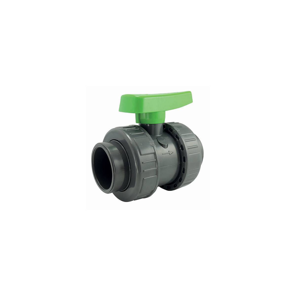Codital - Vanne de Piscine Double Union Réf. 5431 | Sièges PTFE | PVC-U - 20mm