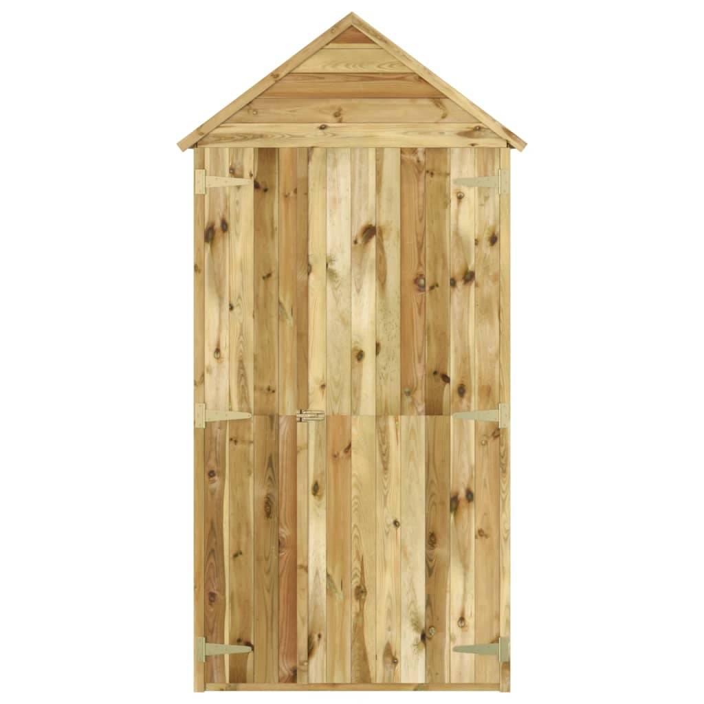 Helloshop26 - Abri à outils avec porte 107 x 107 x 220 cm Bois de pin imprégné marron - Imagen 2