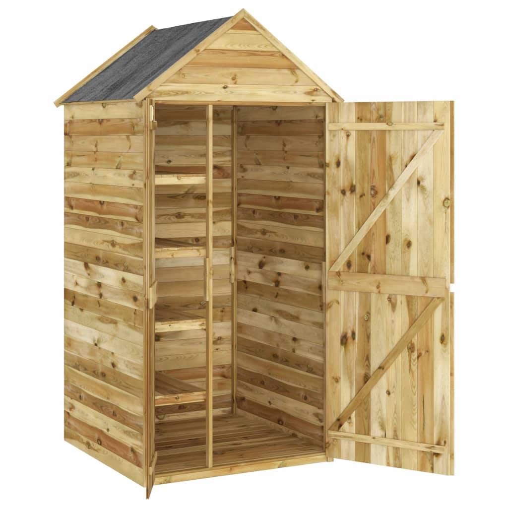 Helloshop26 - Abri à outils avec porte 107 x 107 x 220 cm Bois de pin imprégné marron - Imagen 5