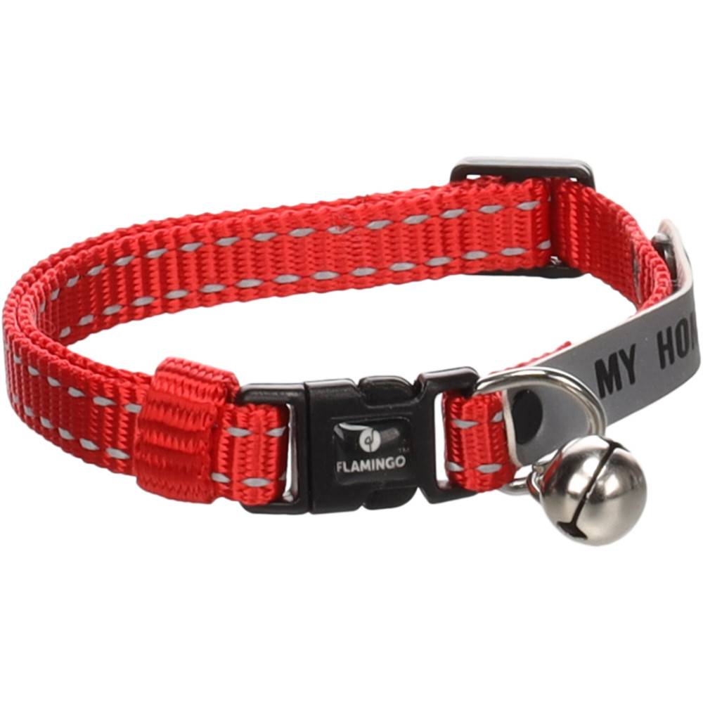 Collier Jaggo Rouge avec bande "my home" pour chat - Image 4