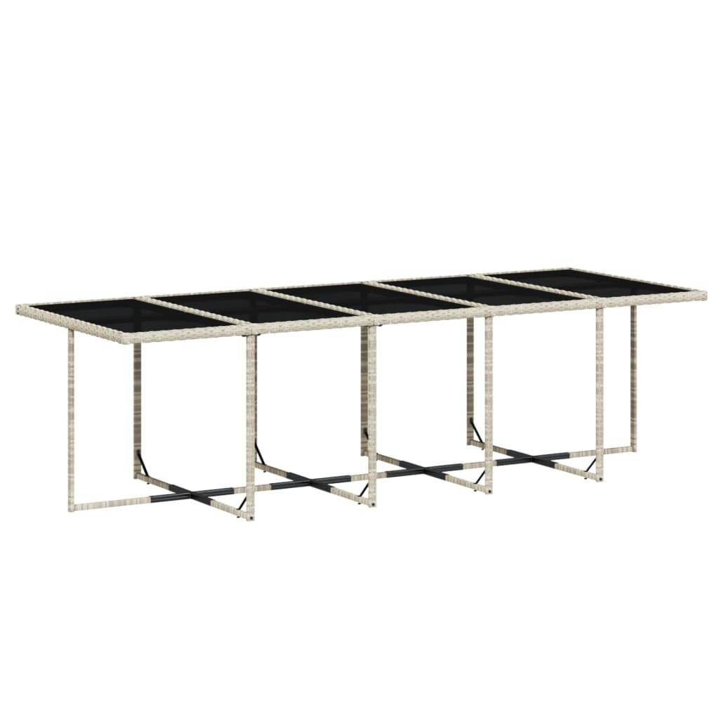 Table et Chaises de Jardin 14 Convives en Poly Rotin Gris, Ensemble Encastrable Gain de Place, Coussins Anthracite – ComfortXL Outdoor Living - Image 4