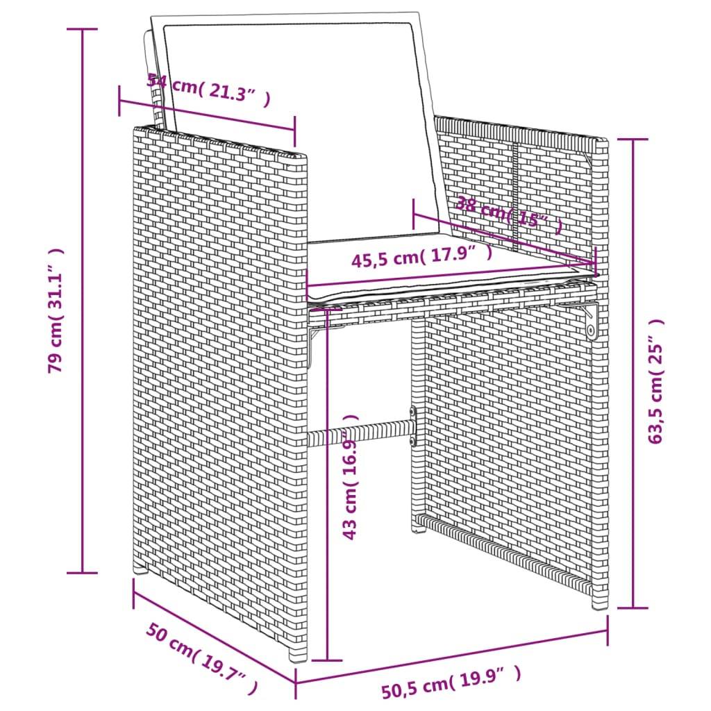 Table et Chaises de Jardin 14 Convives en Poly Rotin Gris, Ensemble Encastrable Gain de Place, Coussins Anthracite – ComfortXL Outdoor Living - Image 9