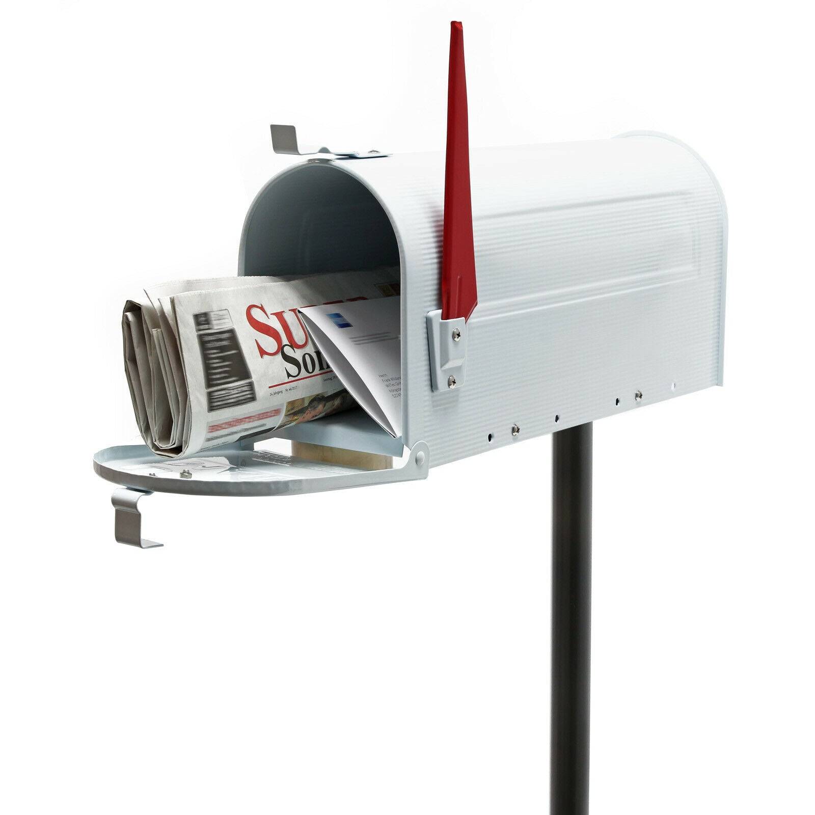 Helloshop26 - Us mailbox boite aux lettres design américain argent pied de support courrier - Imagen 1