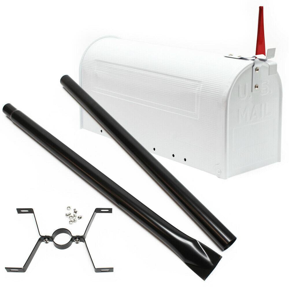 Helloshop26 - Us mailbox boite aux lettres design américain argent pied de support courrier - Imagen 3
