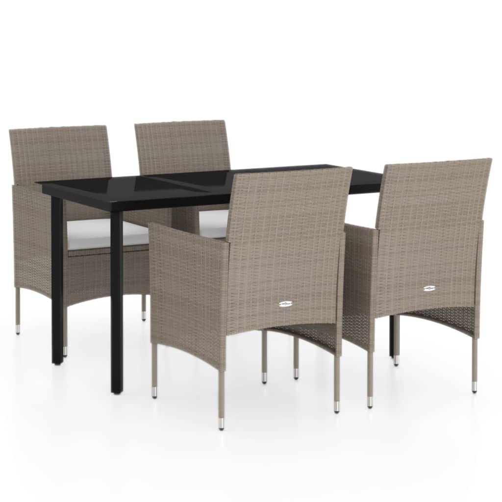 Table et Chaises de Jardin 4 Pers Résine Tressée Acier Extérieur Beige 5 pcs – ComfortXL Outdoor Living - Image 2