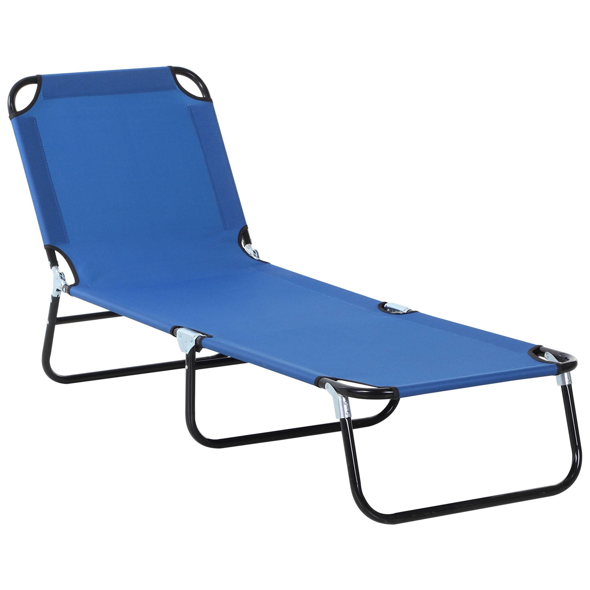 Bain de Soleil Acier Terrasse Séchage Rapide Inclinable 188x56x28cm Bleu - ComfortXL Outdoor Living