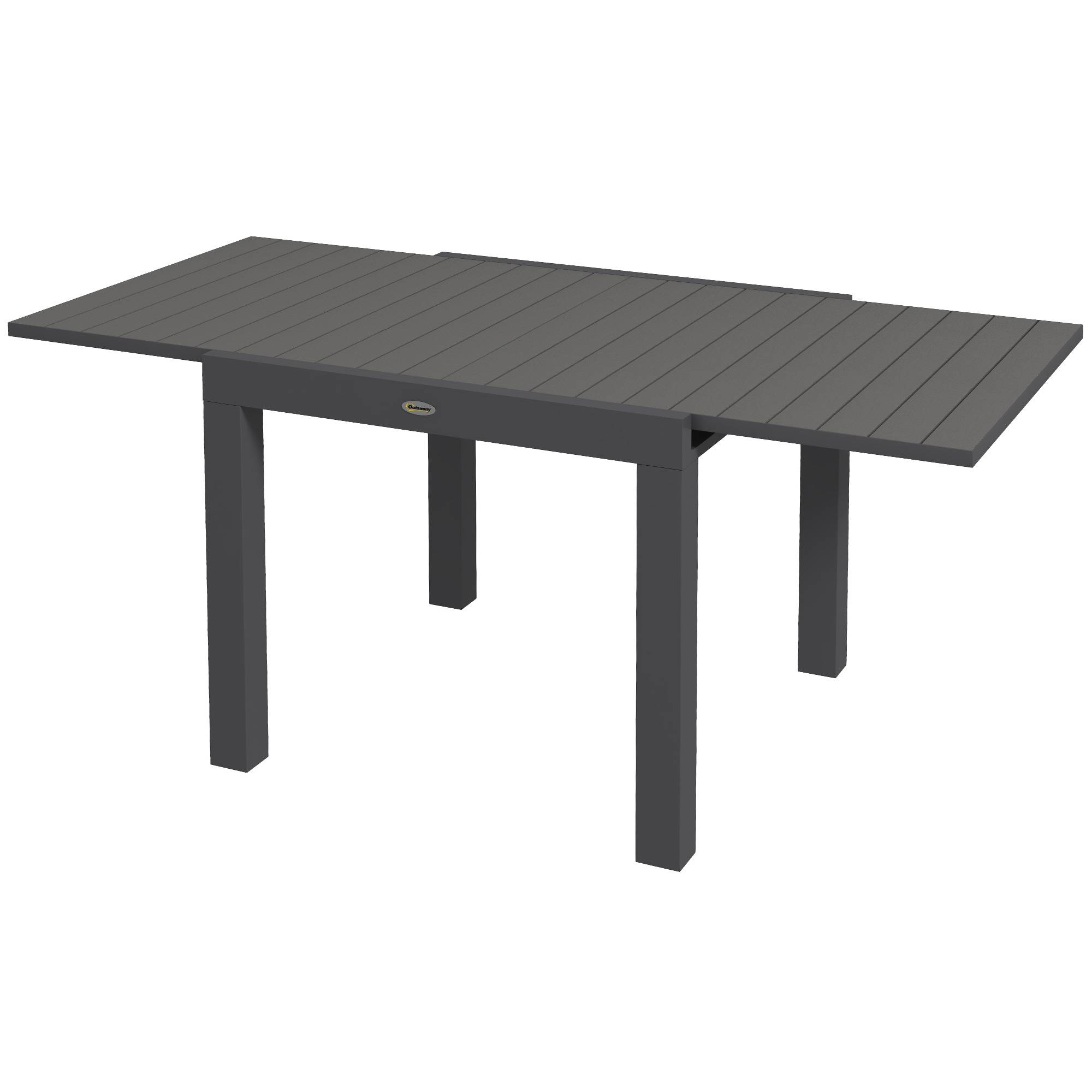 Table de Jardin Extensible Aluminium Repas Plein Air Rallonge 162cm Gris - ComfortXL Outdoor Living - Image 2