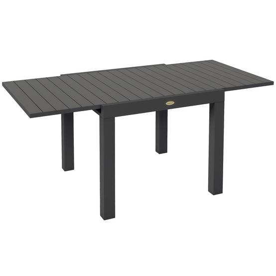 Table de Jardin Extensible Aluminium Repas Plein Air Rallonge 162cm Gris - ComfortXL Outdoor Living - Image 1