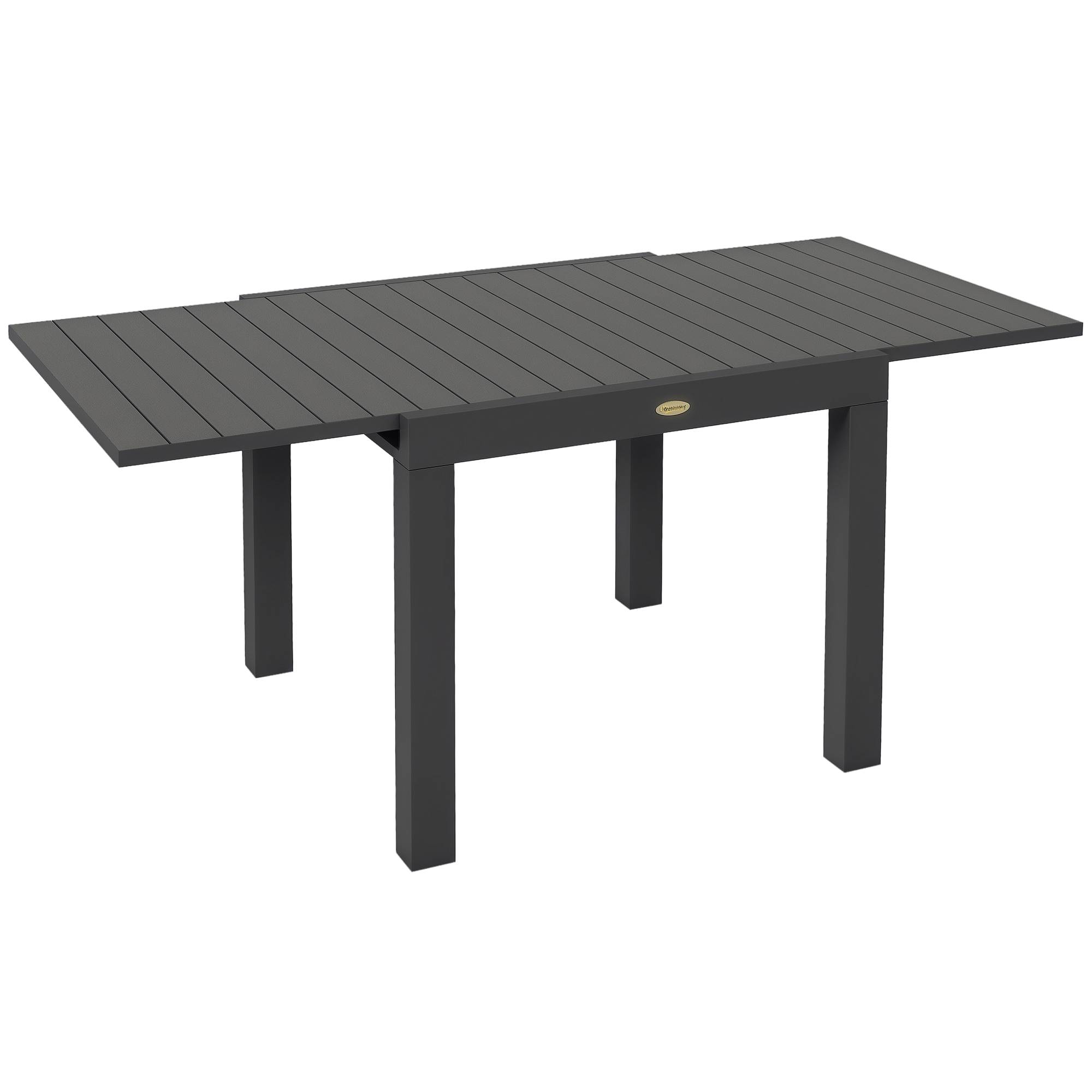Table de Jardin Extensible Aluminium Repas Plein Air Rallonge 162cm Gris - ComfortXL Outdoor Living - Image 1
