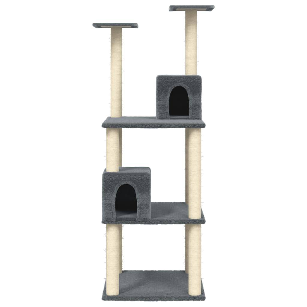 Vidaxl - Arbre à chat avec griffoirs en sisal Gris foncé 141 cm vidaXL 171526 - Imagen 5