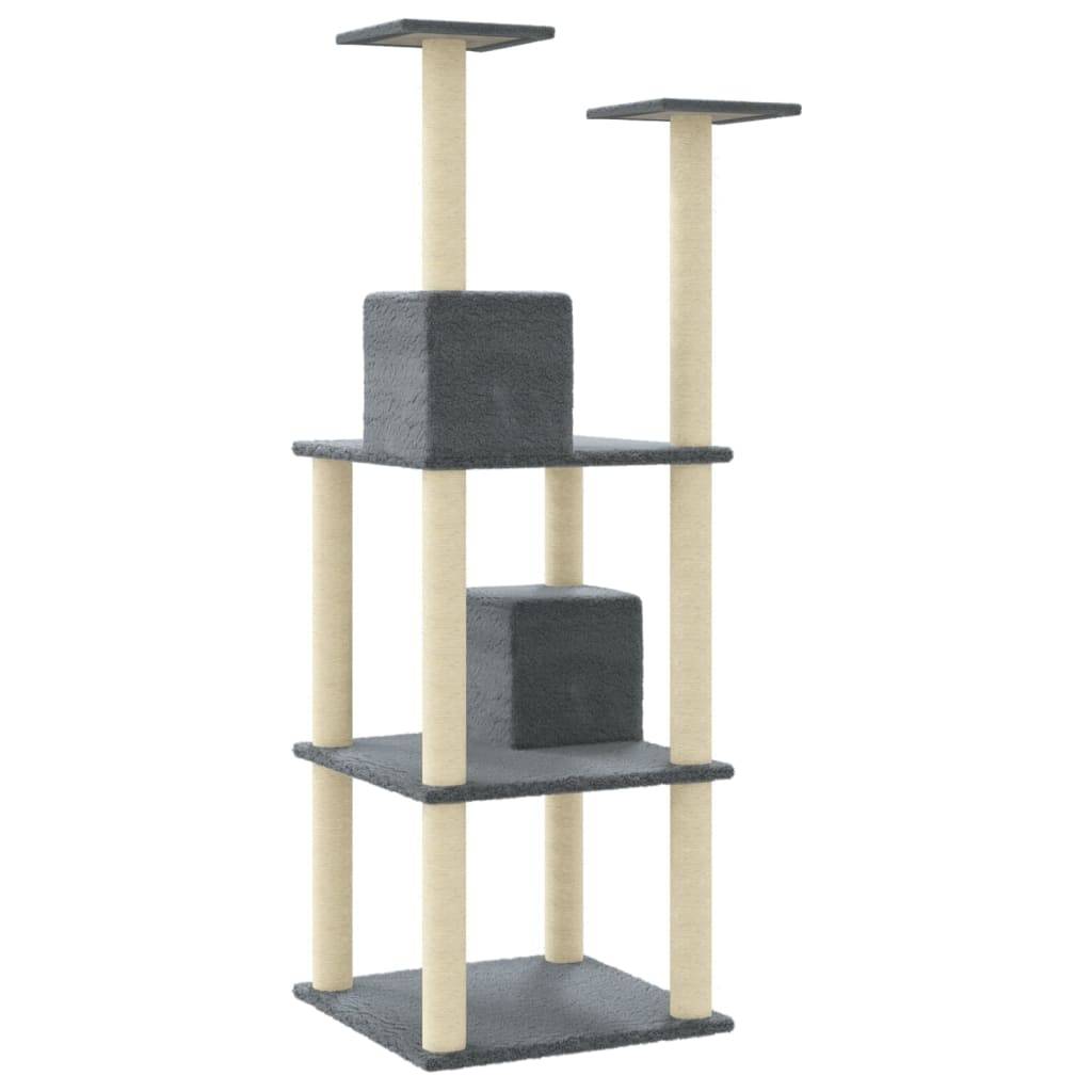 Vidaxl - Arbre à chat avec griffoirs en sisal Gris foncé 141 cm vidaXL 171526 - Imagen 7