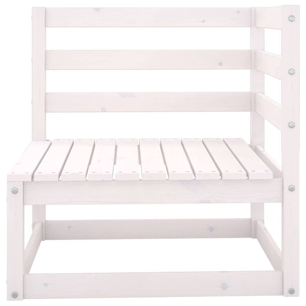 Helloshop26 - Salon de jardin meuble d'extérieur ensemble de mobilier 13 pièces blanc bois de pin massif - Imagen 4