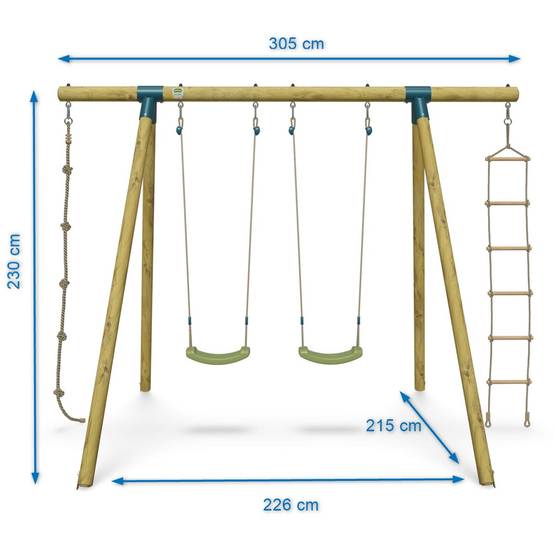 Trigano Jardin - Portique bois 2,30 m Topwood ALTI 2 pour 4 enfants - Image 3