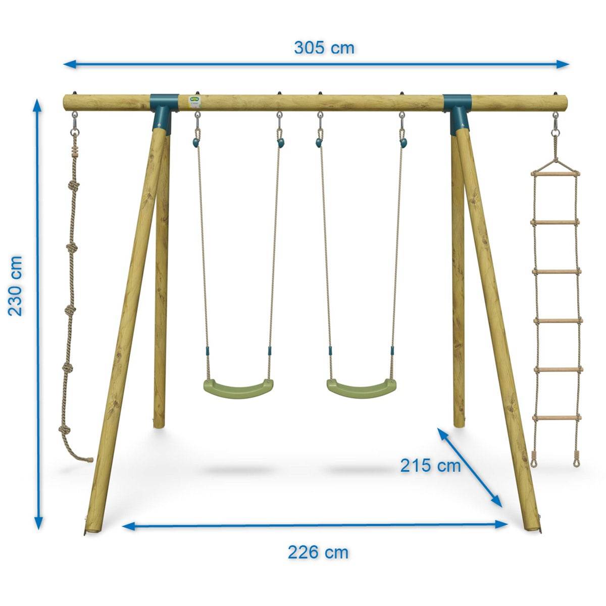 Trigano Jardin - Portique bois 2,30 m Topwood ALTI 2 pour 4 enfants - Image 3