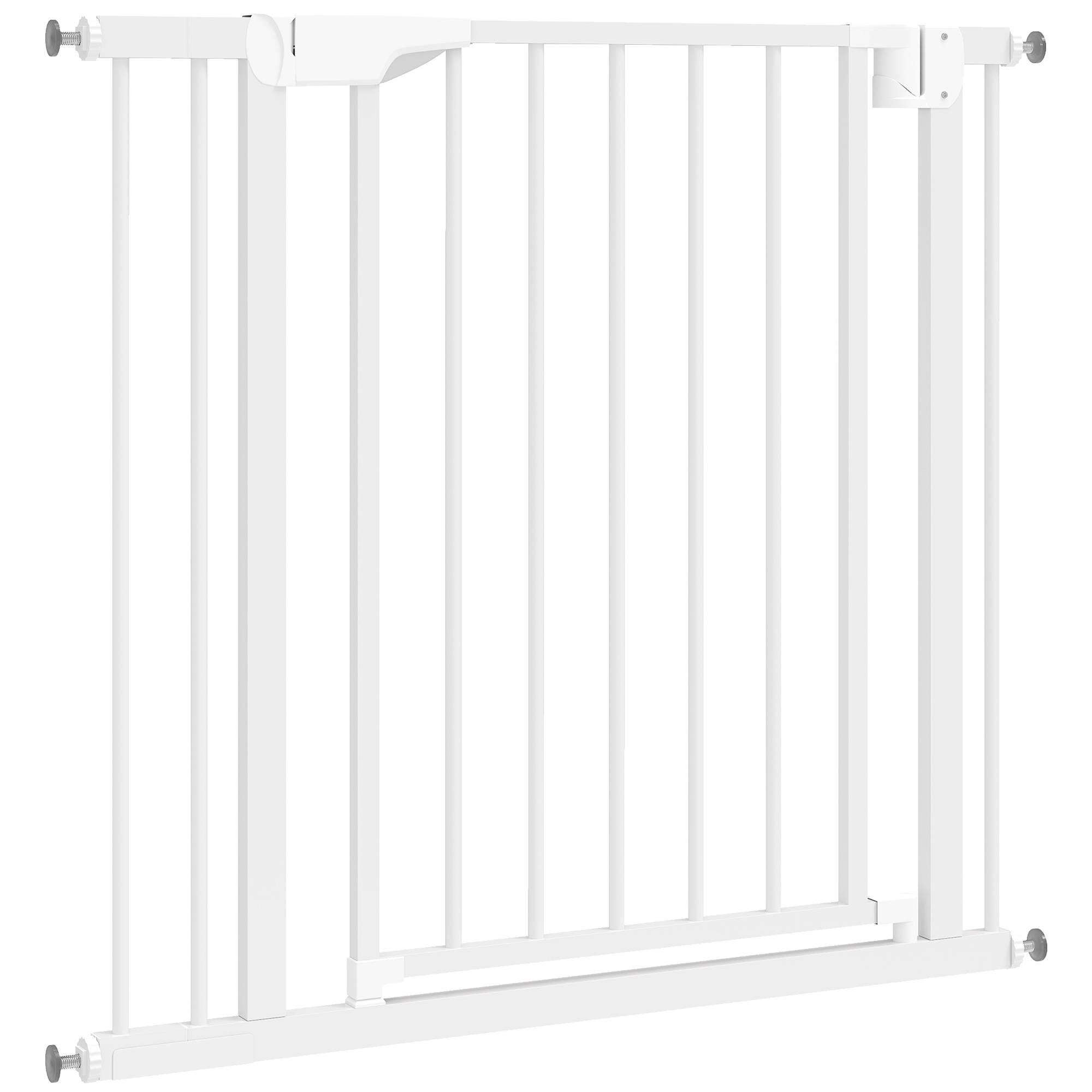 Barrière de sécurité pour enfants et chiens, largeur 76-88 cm, double verrouillage et fermeture automatique, ouverture bidirectionnelle, blanche - Image 2
