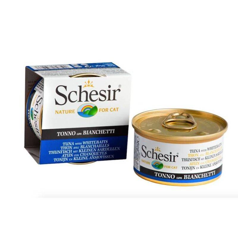 Schesir - Pâtée en gelée thon/blanchailles chat (boite 85g) - SCHESIR 85 g