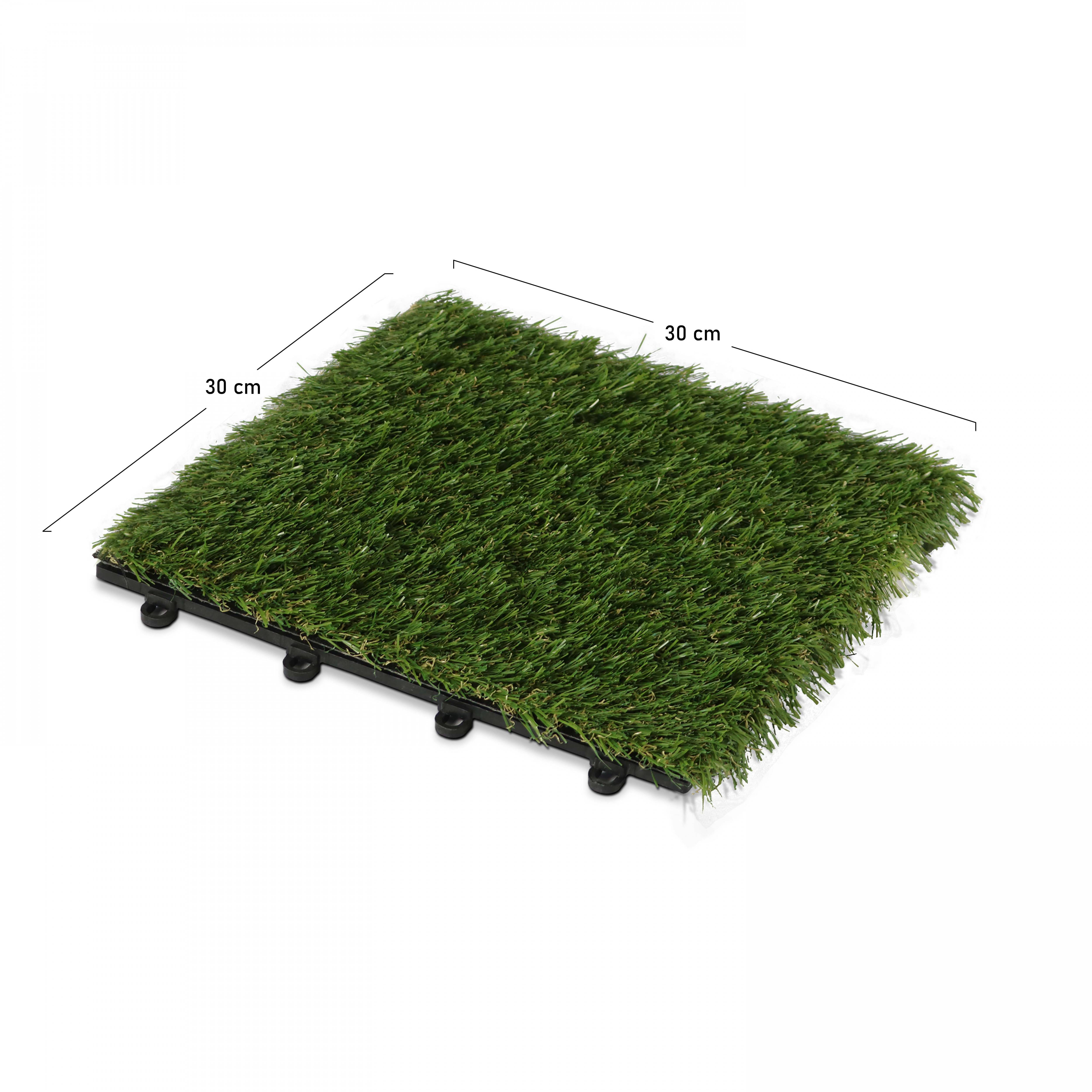 Oviala - Lot de 96 dalles clipsables gazon artificiel vert Arena - Oviala - Imagen 3