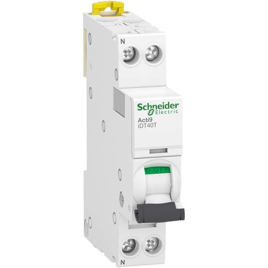 Schneider Electric - Disjoncteur modulaire ACTI9 IDT40T 1P+N courbe C 4500A / 6kA 10A - SCHNEIDER ELECTRIC - A9P22610