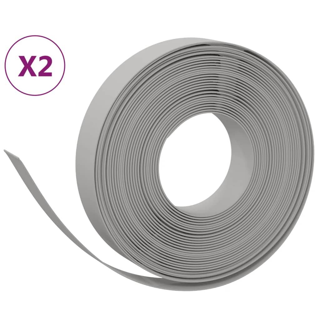 Bordure de jardin polyéthylène aménagement extérieur 10mx10cm gris - ComfortXL Outdoor Living - Image 2