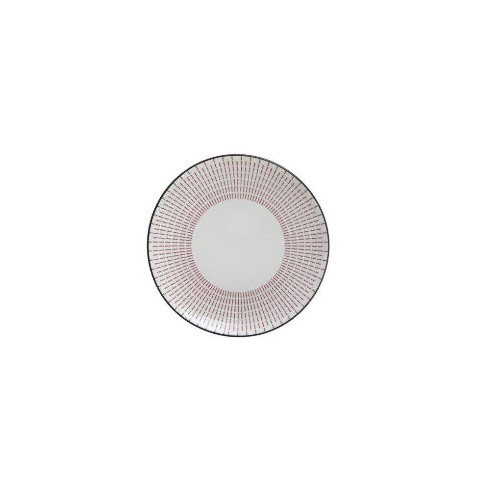 Set de 6 assiettes plates Lunis - D 27 cm - Rouge - Image 2