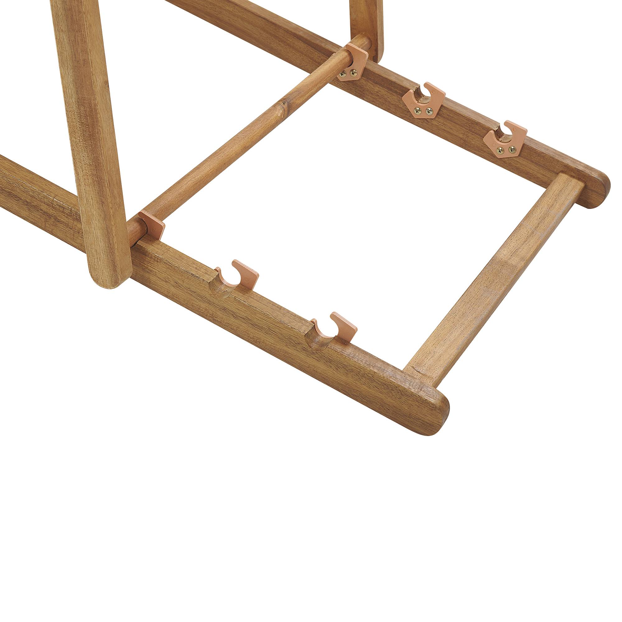 Beliani - 2 Transats Chaises Chiliennes Pliantes et Réglables en Bois d'Acacia Clair et Textile Vert avec Toiles de Remplacement - Imagen 7