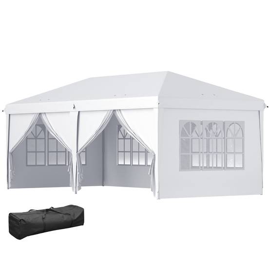 Tonnelle pliante métals gris 585 x 295 x 270 cm - PANGIVO - Image 1