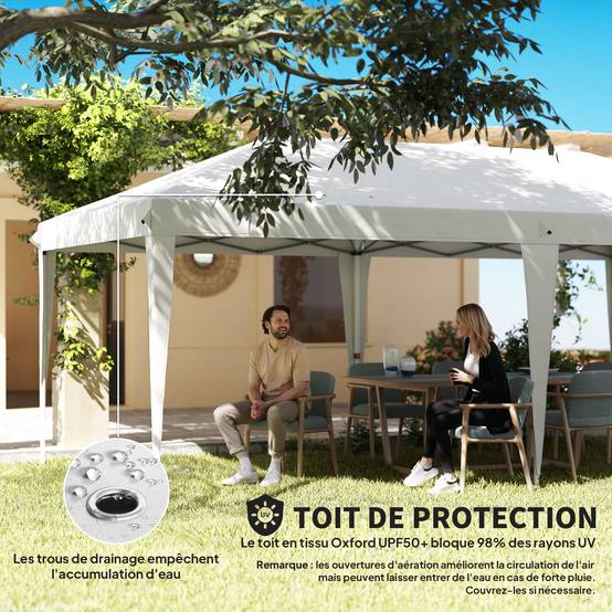 Tonnelle pliante métals gris 585 x 295 x 270 cm - PANGIVO - Image 8