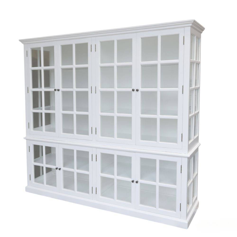 Chemin De Campagne - Meuble armoire vitrine en bois blanc et verre 220 x 55 x 195 cm Chemin de campagne - Imagen 1