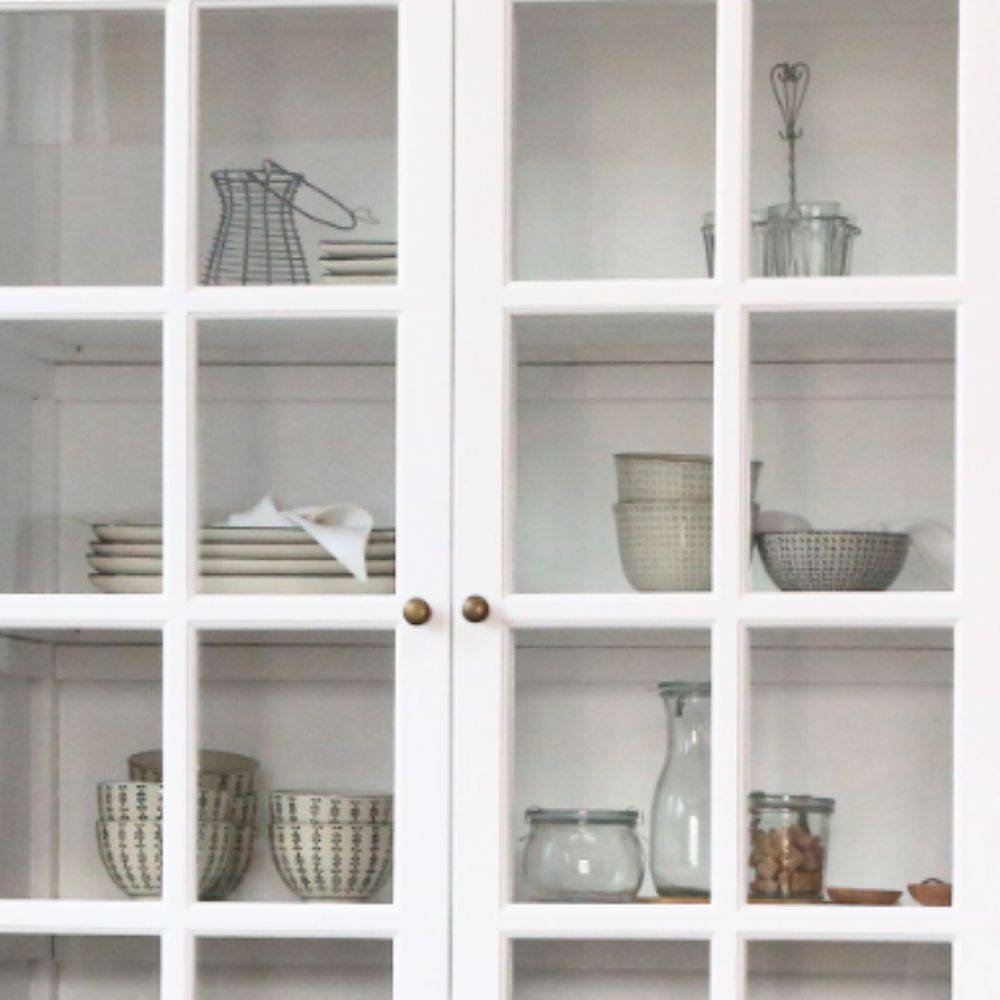Chemin De Campagne - Meuble armoire vitrine en bois blanc et verre 220 x 55 x 195 cm Chemin de campagne - Imagen 5