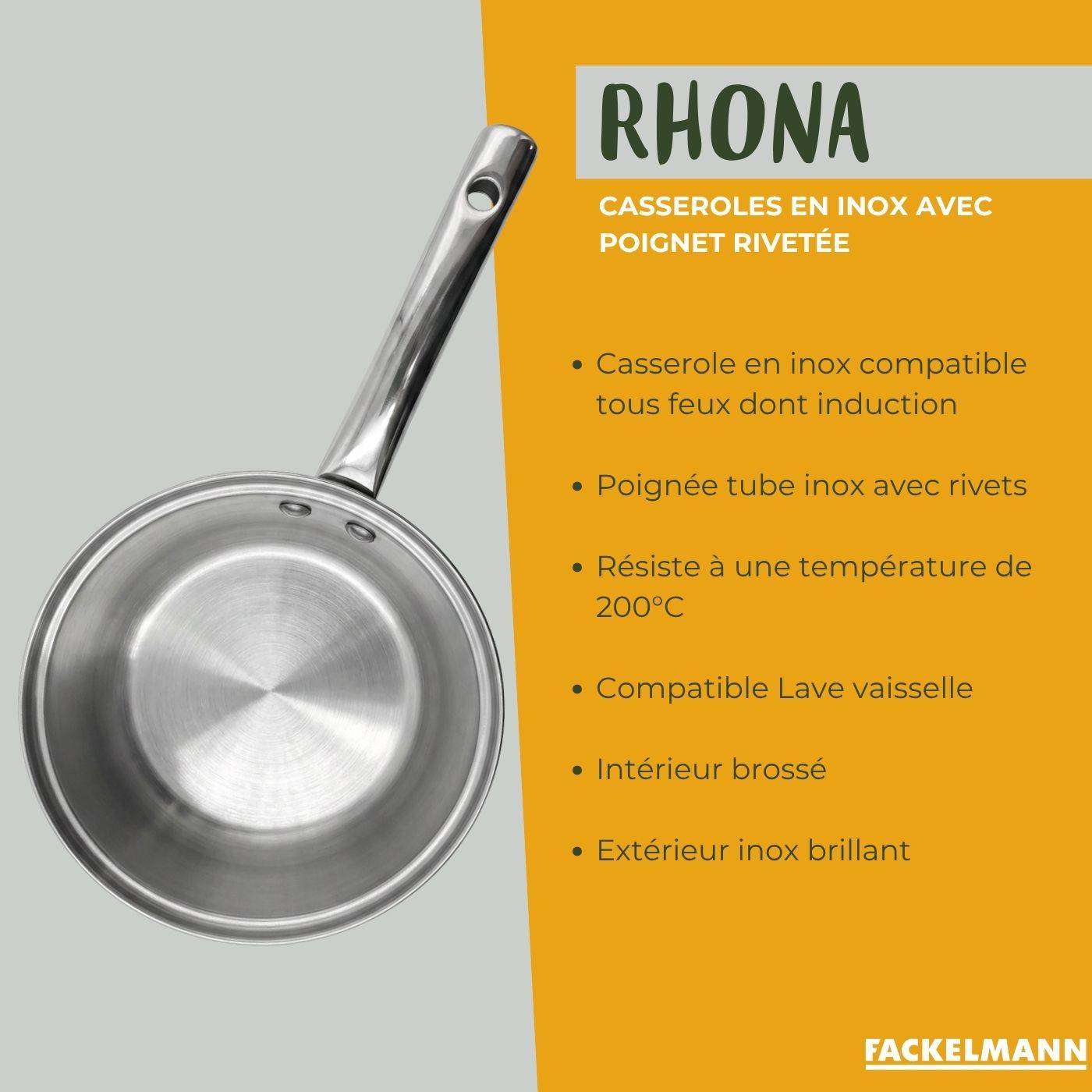 Casserole en inox 16 cm Fackelmann Rhona - Image 8