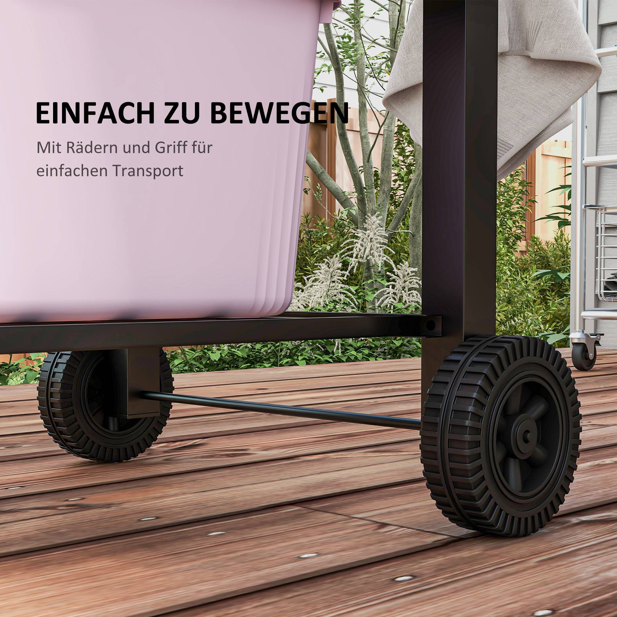 Barbecue charbon fumoir, 1 étagère, porte-serviette, 2 grilles,113x65x108cm, noir - Image 9