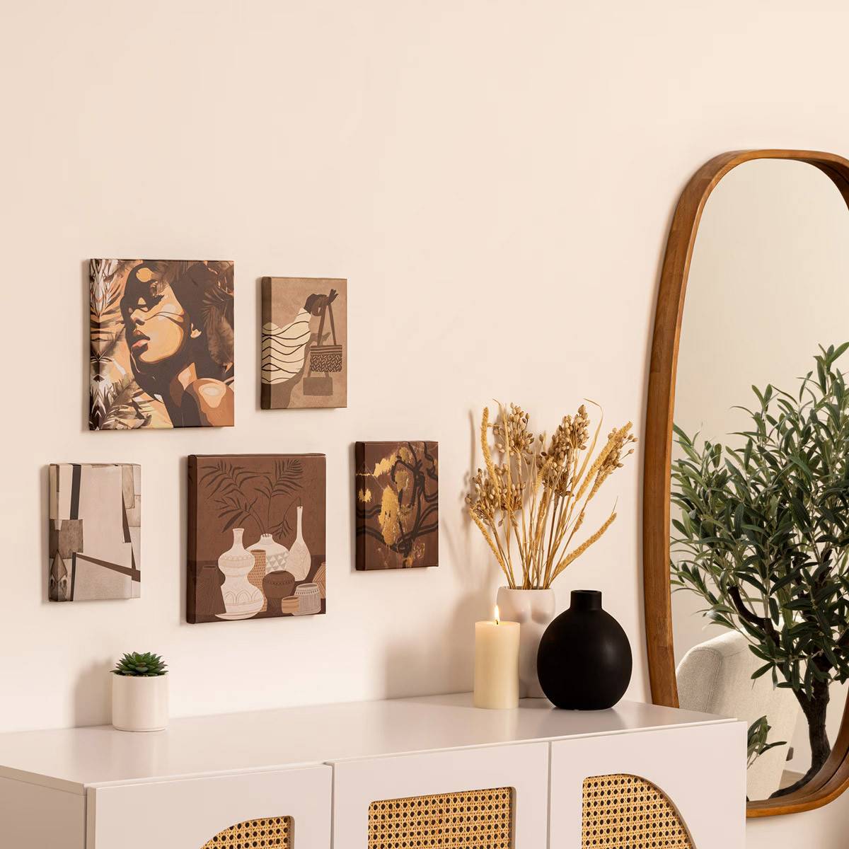 Lot de 5 toiles imprimées nuance Marron et Beige - Image 7