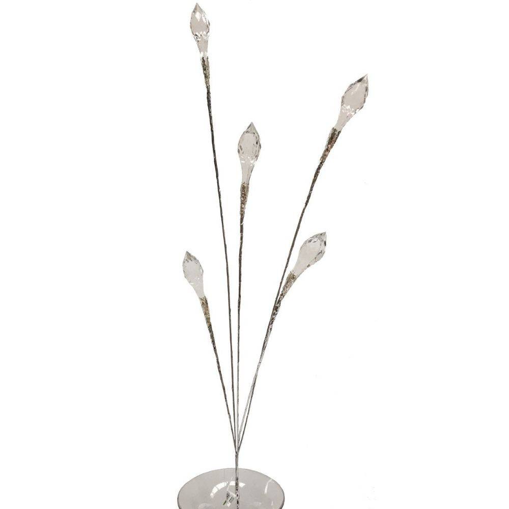 Branche de Fleurs "Cristal" en verre transparent 90cm Chemin de campagne - Imagen 1