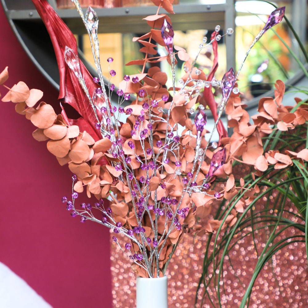 Branche de Fleurs "Cristal" en verre transparent 90cm Chemin de campagne - Imagen 5