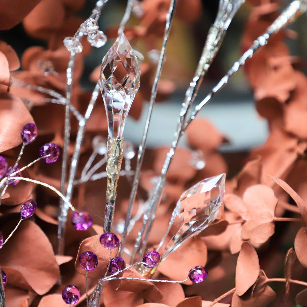 Branche de Fleurs "Cristal" en verre transparent 90cm Chemin de campagne - Imagen 2