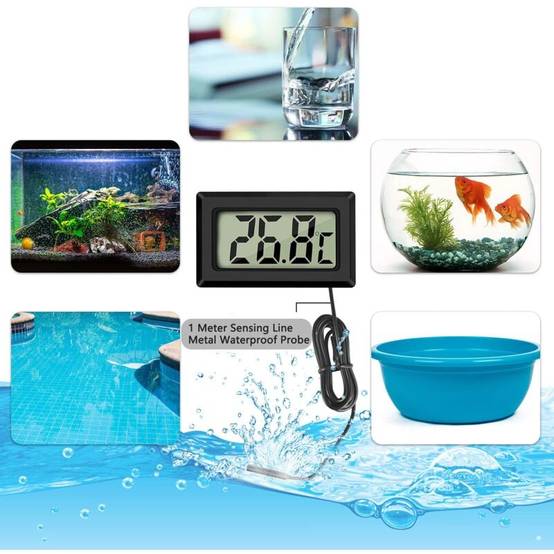 Thermomètre numérique LCD pour réfrigérateur avec sonde étanche, lot de 4, noir-Lytech - Image 3
