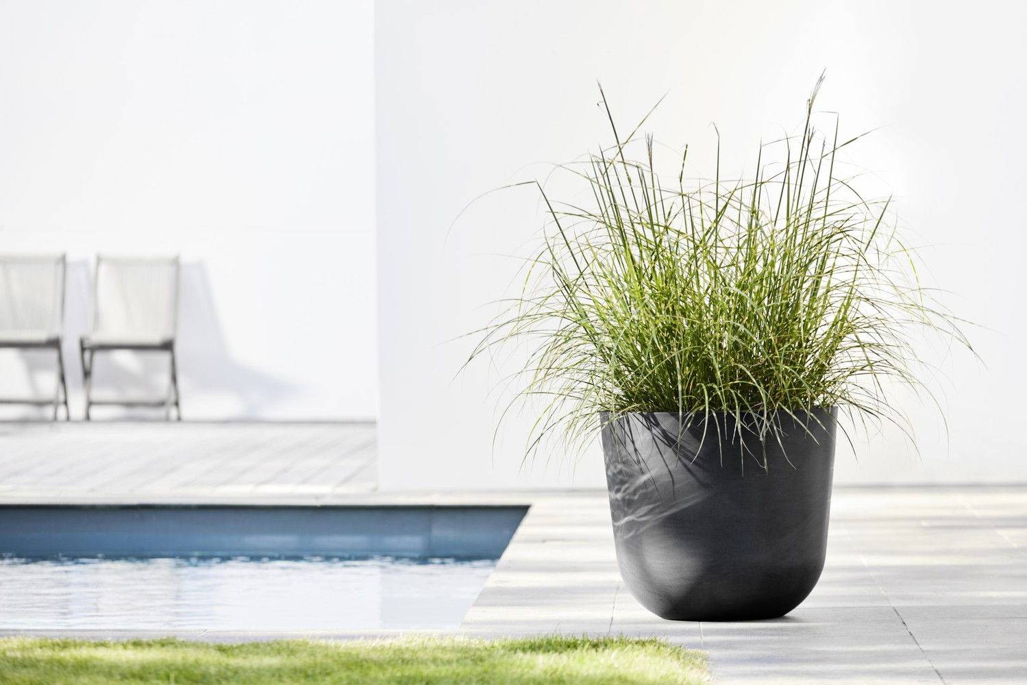 Ecopots - Pot Rond Oslo 45 Gris Foncé - Ø 45 x H. 39,2 cm - 46,6 L ECOPOTS - Imagen 5