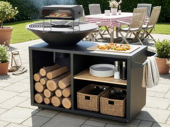 Habitat Et Jardin - Barbecue Plancha Brasero Avec Four à Pizza "maréchal" - ø 81 Cm - Noir -habitat Et Jardin - Image 2