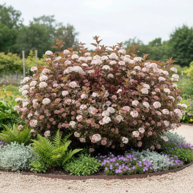 Physocarpus Tiny Wine®, Physocarpe à fleurs Rose - feuillage Caduc - Pot de 3L - 40/60 cm-  hauteur à maturité De 1,00 m à 1,50 m - Imagen 4