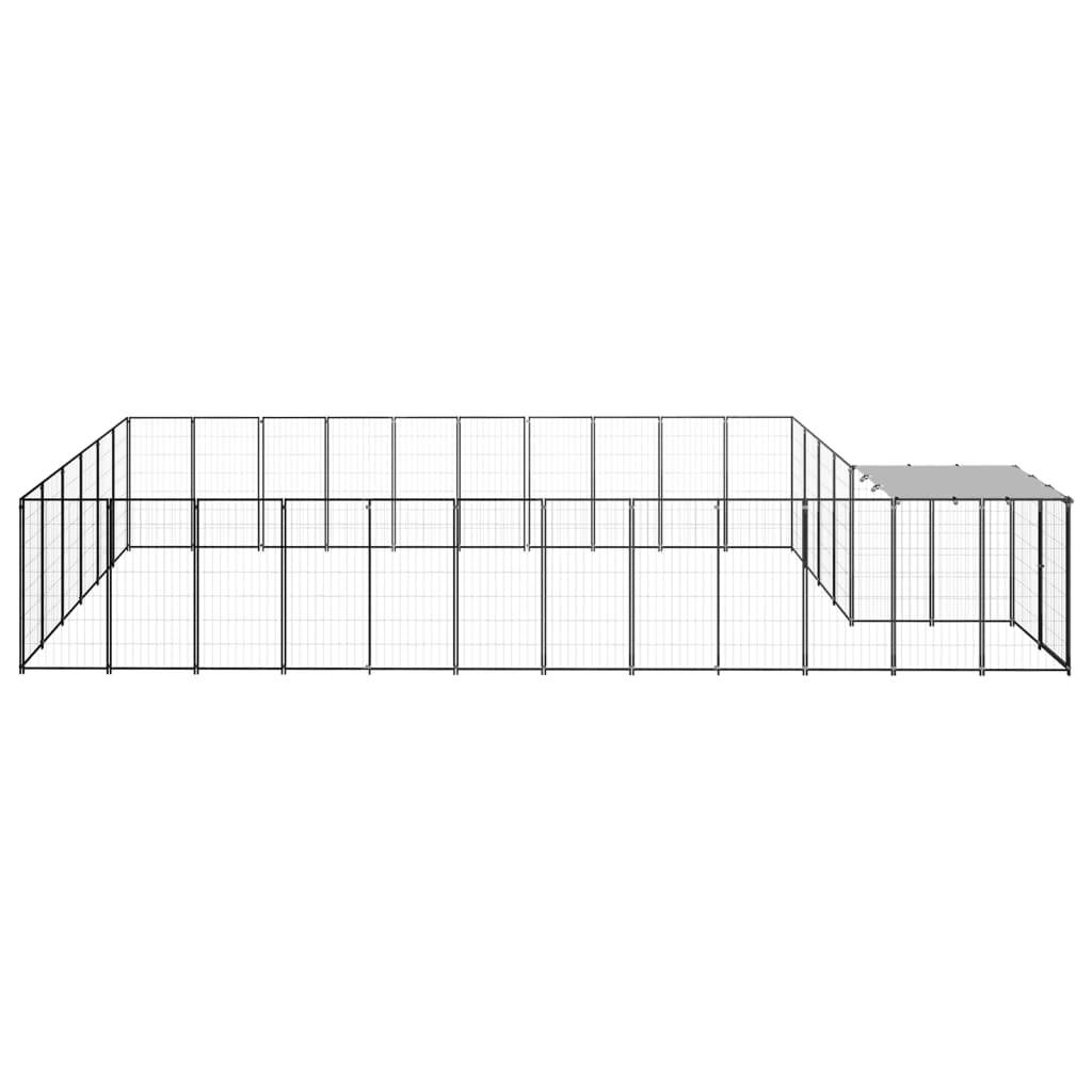 Vidaxl - Chenil Noir 19,36 m² Acier vidaXL 3082215 - Imagen 5