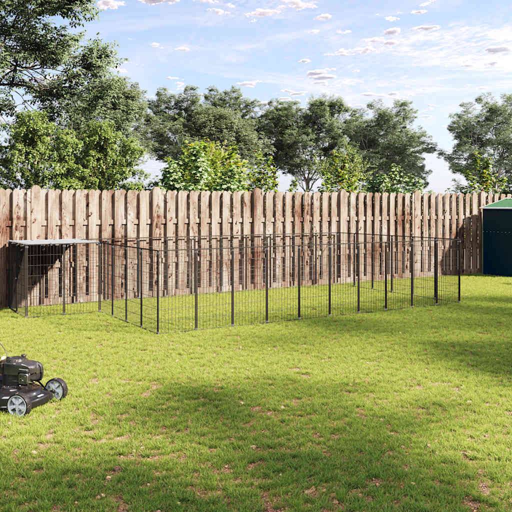 Vidaxl - Chenil Noir 19,36 m² Acier vidaXL 3082215 - Imagen 1