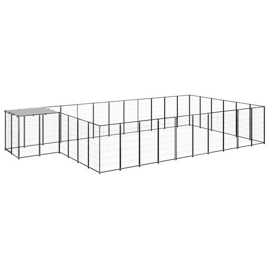 Vidaxl - Chenil Noir 19,36 m² Acier vidaXL 3082215 - Imagen 2