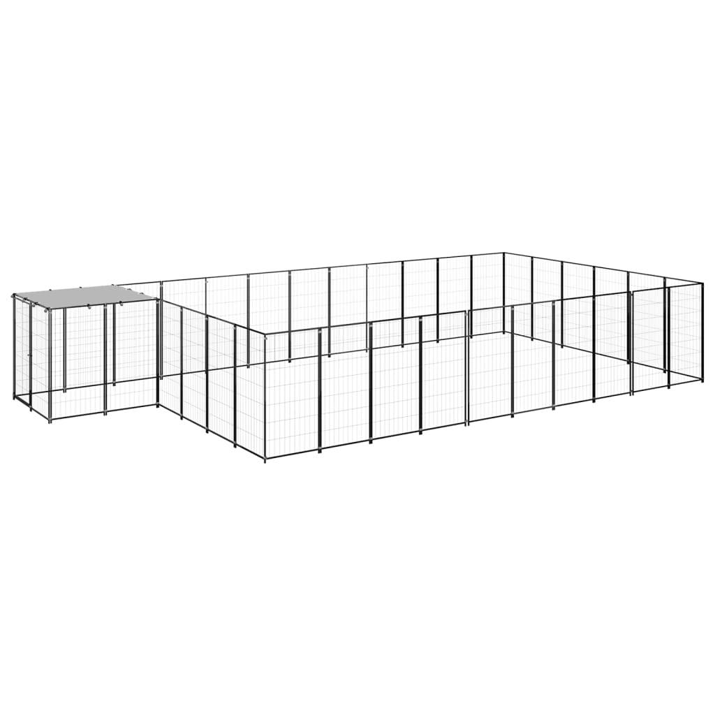 Vidaxl - Chenil Noir 19,36 m² Acier vidaXL 3082215 - Imagen 2