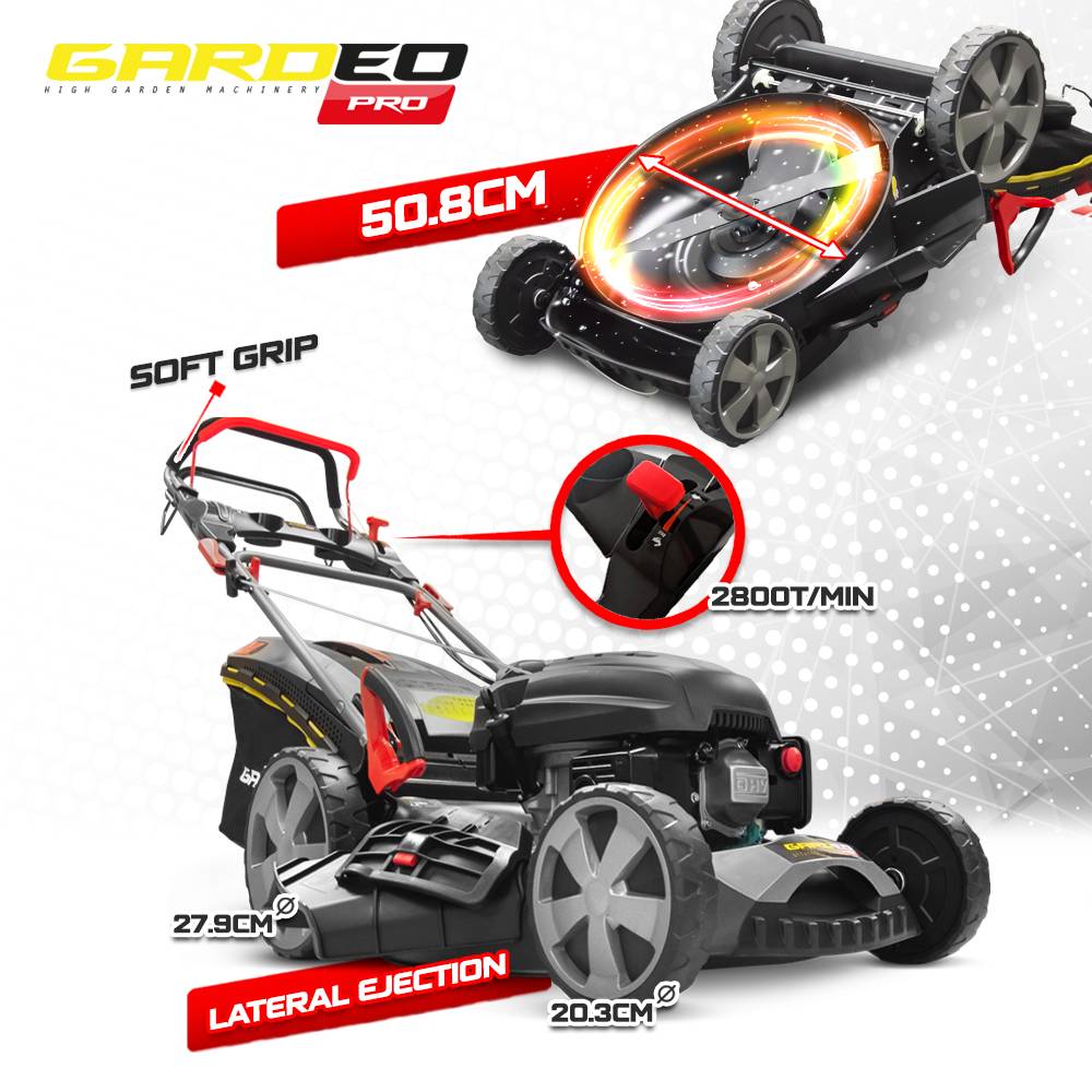 Gardeo Pro - Tondeuse thermique autotractée 170,1 cm³ avec coupe 50,8 cm, 2 lames mulching et éjection latérale – Gardéo Pro - Image 3