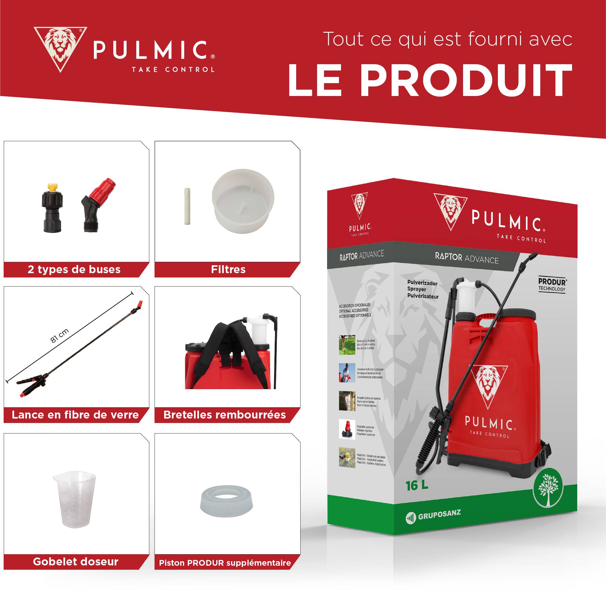 Pulmic Pulvérisateur Dorsal Manuel 16L.Sulfateuse Professionnelle pour pulvérisation.Sac à Dos de pulvérisation pour herbicide - Image 5