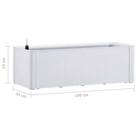 Lit surélevé de jardin polypropylène blanc 100 x 43 x 33 cm - PANGIVO - Image 7