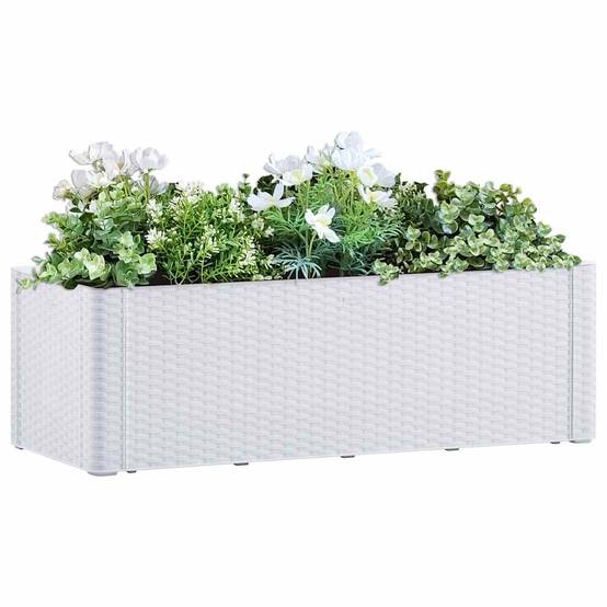 Lit surélevé de jardin polypropylène blanc 100 x 43 x 33 cm - PANGIVO - Image 1